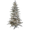 6.5' Flocked Appalachian Fir TREE - CLEAR LED
