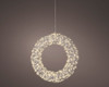 Micro LED Warm White Metal Wreath Frame Light Set 15" D, 500lts with Silver Wire