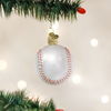 Old World Baseball Glass Christmas Ornament
