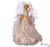 Ivory & Gold LED RGB Fiber Optic Angel Tree Topper 14"