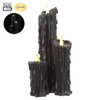 17.75" Black Faux Candles w/Battery Operated Light