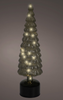 Micro LED Green Glass Rotating Tree with Warm White Lights Battery Operated dia3.94" x H.13.39"
