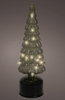 Micro LED Green Glass Rotating Tree with Warm White Lights Battery Operated dia4.33" x H.15.35"