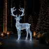 8' Silver Reindeer With 1000 Cool White LED Lights 