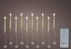 Crystal Drop LED Gold Glitter Candle w/Fire Flame Effect & Remote Set of 10