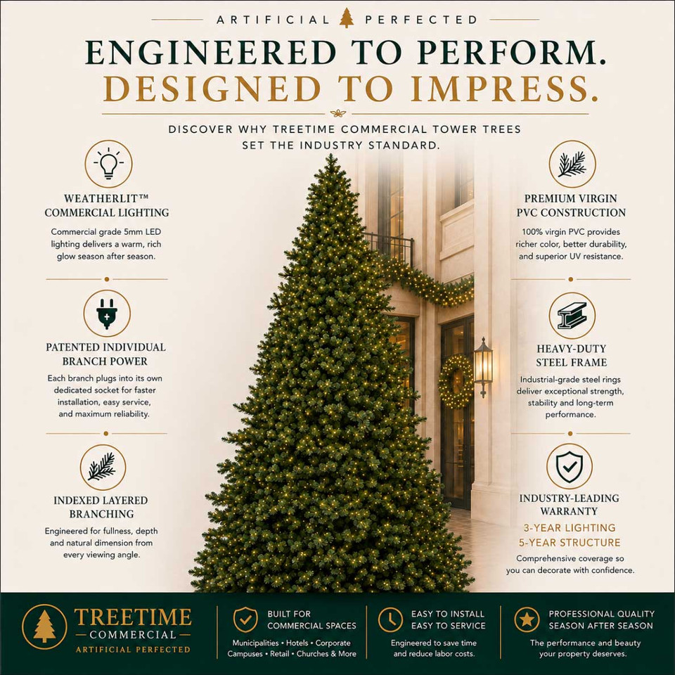 Commercial Christmas Trees Engineered to Perform: Inside TreeTime Tower Trees