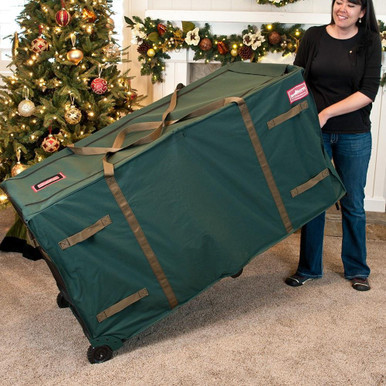 Artificial Christmas tree storage bag in use