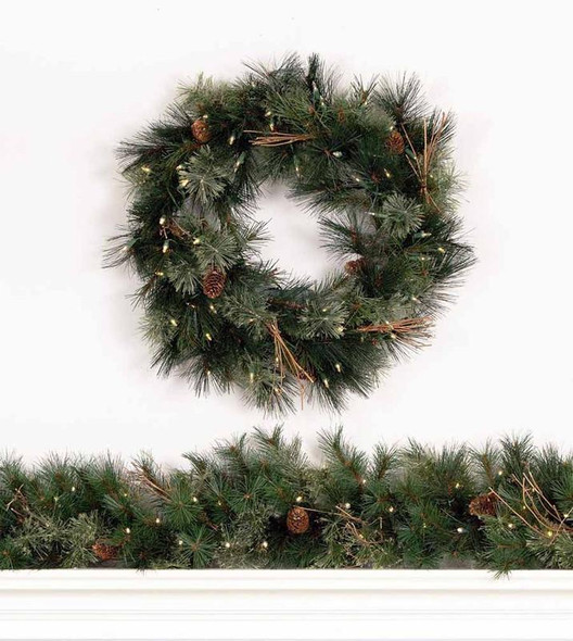 Foxtail Mixed Pine Wreath & Garland