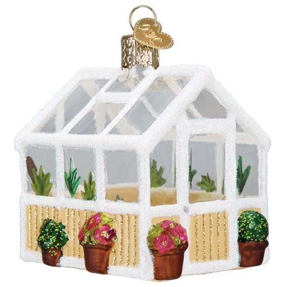 Old World Greenhouse Glass Christmas Ornament 