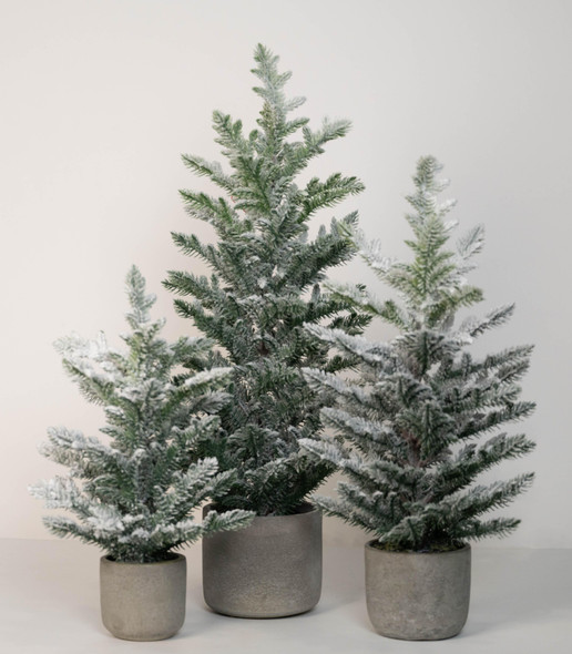 Snowy Pine Tree in Ceramic Pot  15.5" 