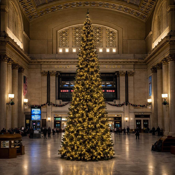 12' Slim Tower Tree - Clear LED 