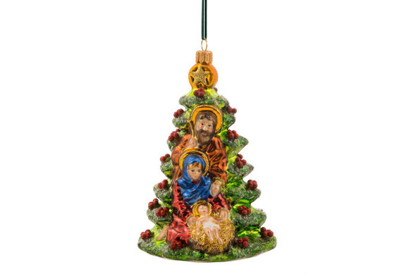 Huras Family Magical Moments Holy Family European Blown Ornament 