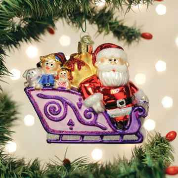 Old World Santa and Friends Glass Christmas Ornament 