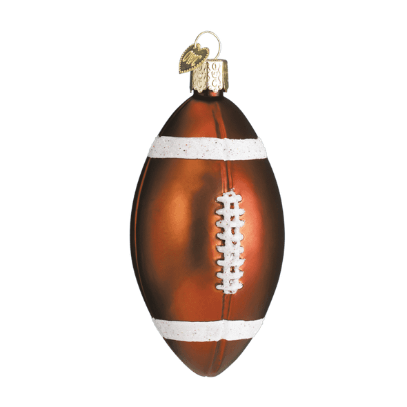 Old World Football Glass Christmas Ornament 