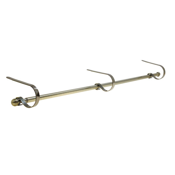 Mantle Clip Stocking Rod  Antique Brass 