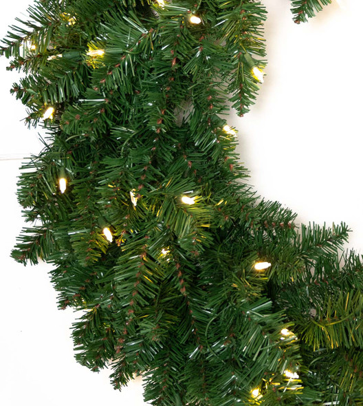 30" Finley Spruce Wreath - Clear LED 