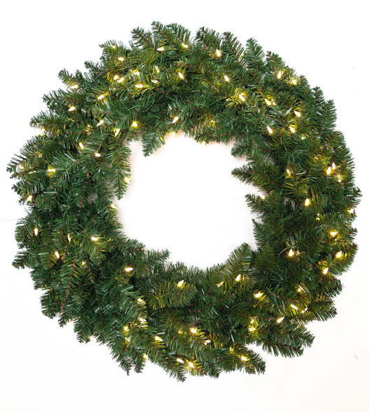 36" Finley Spruce Wreath - Clear LED 