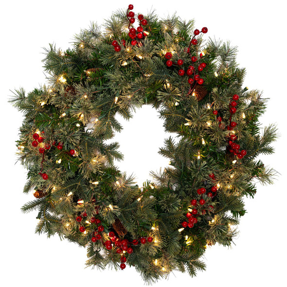30" Timberline Wreath - Clear 