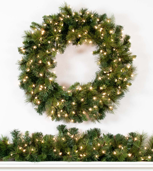 9'X14" Brighton Pine Garland - Clear