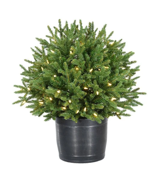 30" Norway Spruce Urn Filler  - Battery-Operated Clear LED 