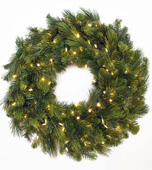 36" Scotch Pine Wreath - Clear LED 