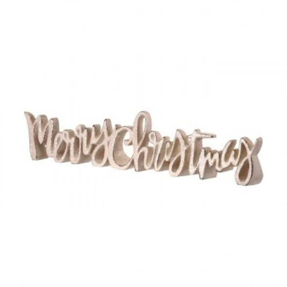 Resin Frosted White "Merry Christmas" Script 16"