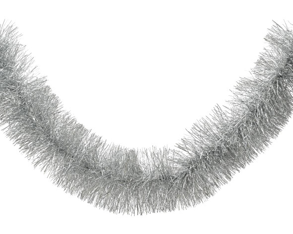 Shiny Silver Tinsel Garland 8.85' 