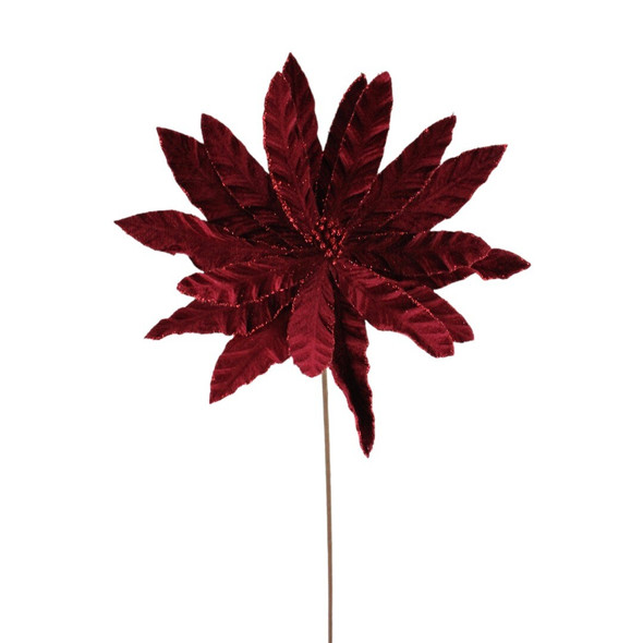 Burgandy Velvet Flower Stem 22"