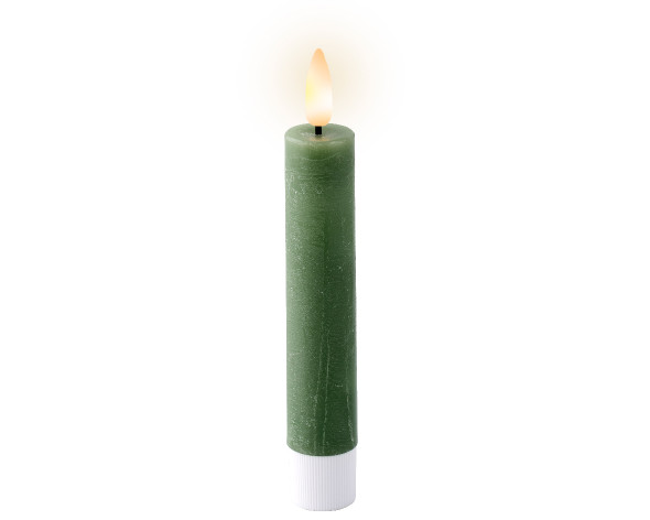 6.3" LED Wick, Wax Dinner Candle, Green