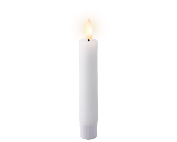 6.3" LED Wick, Wax Dinner Candle, Box of 2, White