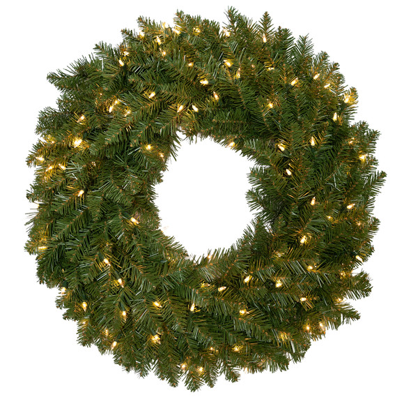 24" Ashton Spruce Wreath - Clear LED