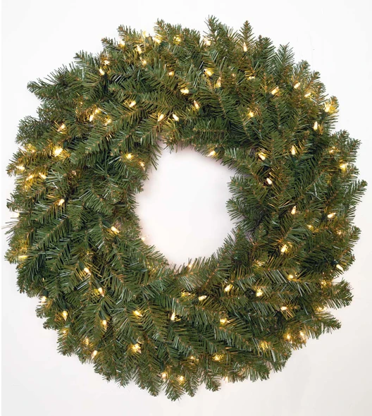 48" Ashton Spruce Wreath - Clear LED 