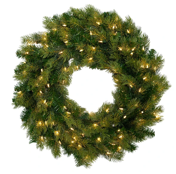 24" Annabelle Pine Wreath - Clear LED 