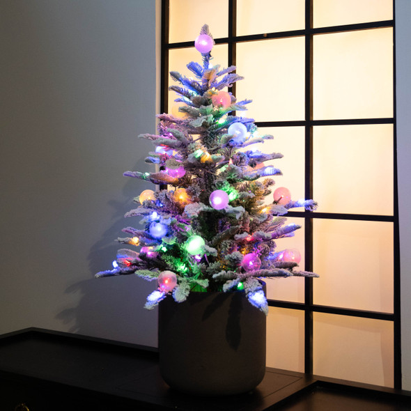 3' Anaheim Fir Potted Tree - Clear LED ColorChange Lights