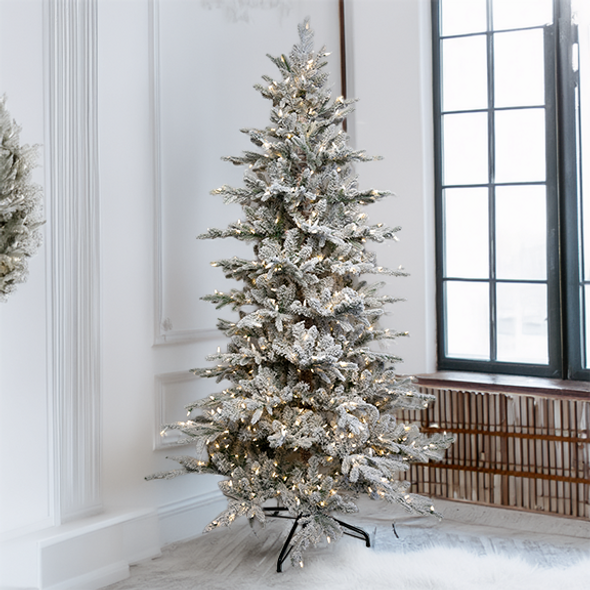 7.5' Flocked Appalachian Fir TREE - UNLIT 7.5' Flocked Appalachian Fir TREE - UNLIT