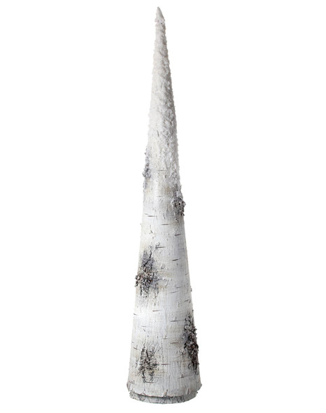 Faux Snowy Birch Bark Cone Tree 29" 