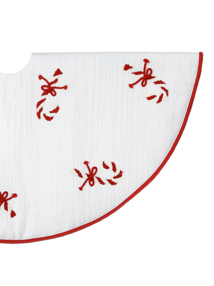 Red And White Candy Cane Tree Skirt 24" Dia 