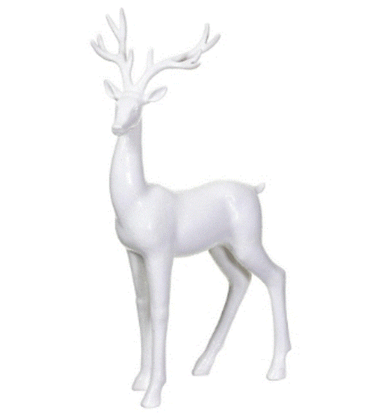 Glittered Reindeer White 22" 