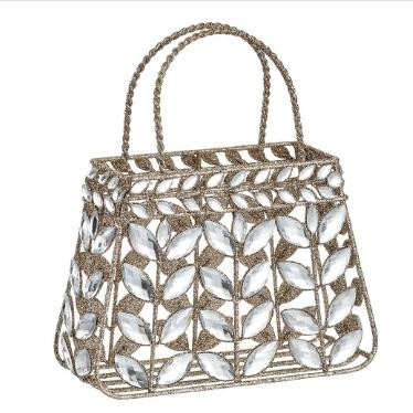 Glittered Rhinestone Bag 9.5" 