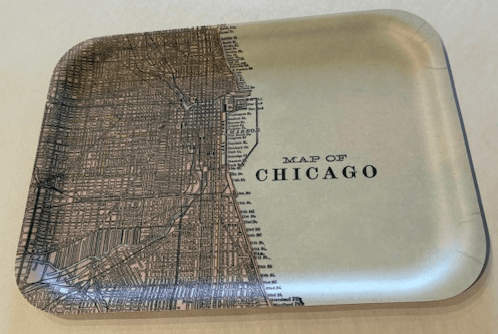 Rectangle Birchwood Med. Tray Chicago Illinois   11" x 8" 