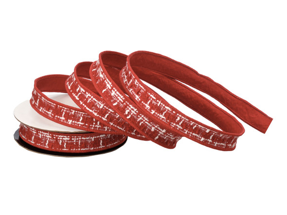 Red White and Black Houndstooth Ribbon | Treetime