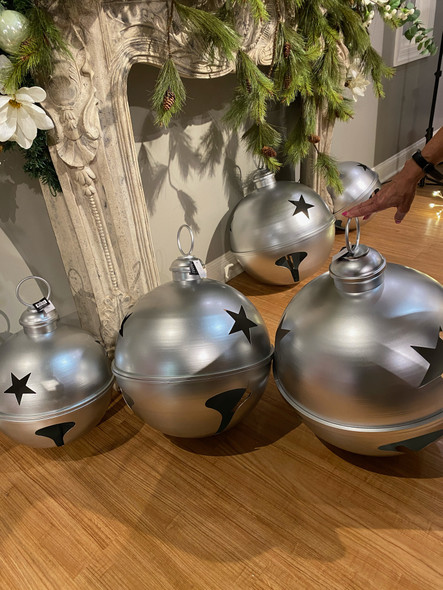 20" Silver Iron Bell Ornament