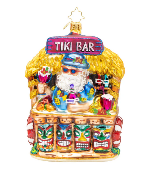Radko Tiki Bar Santa Christmas Ornament