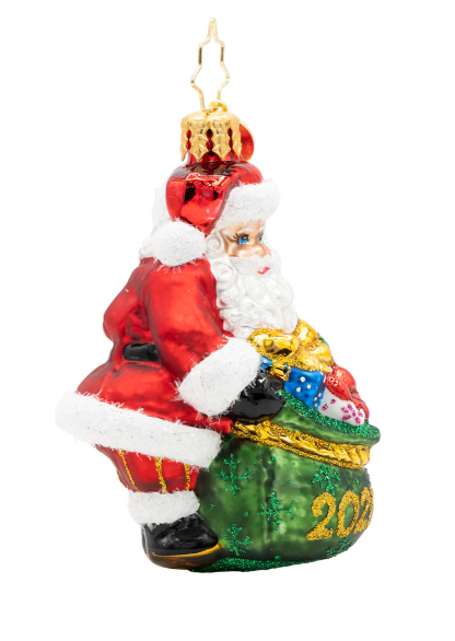 Radko Santa's Yearly Gift Drop Gem Christmas Ornament