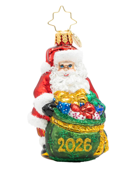 Radko Santa's Yearly Gift Drop Gem Christmas Ornament