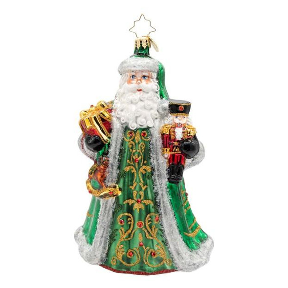 Radko The Emerald Giftbearer Santa Christmas Ornament 