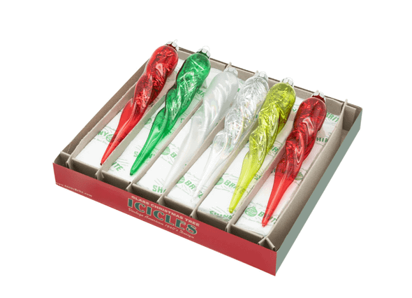 Radko Holiday Splendor 6 Count 5" Glass Icicles 
