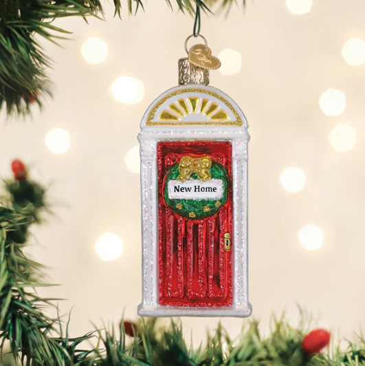 Old World New Home Glass Christmas Ornament