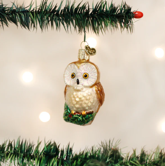 Old World Christmas Owl Glass Christmas Ornament