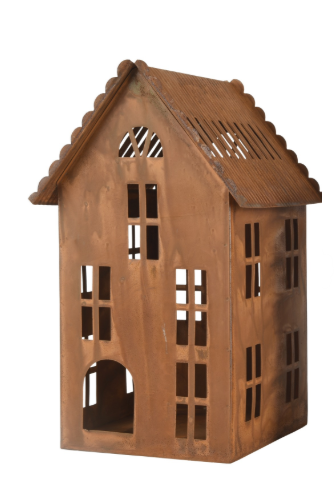 Lantern Rusty Metal 14"H